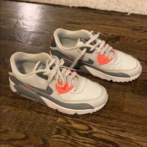 Nike Grey and Neon Coral Air Max